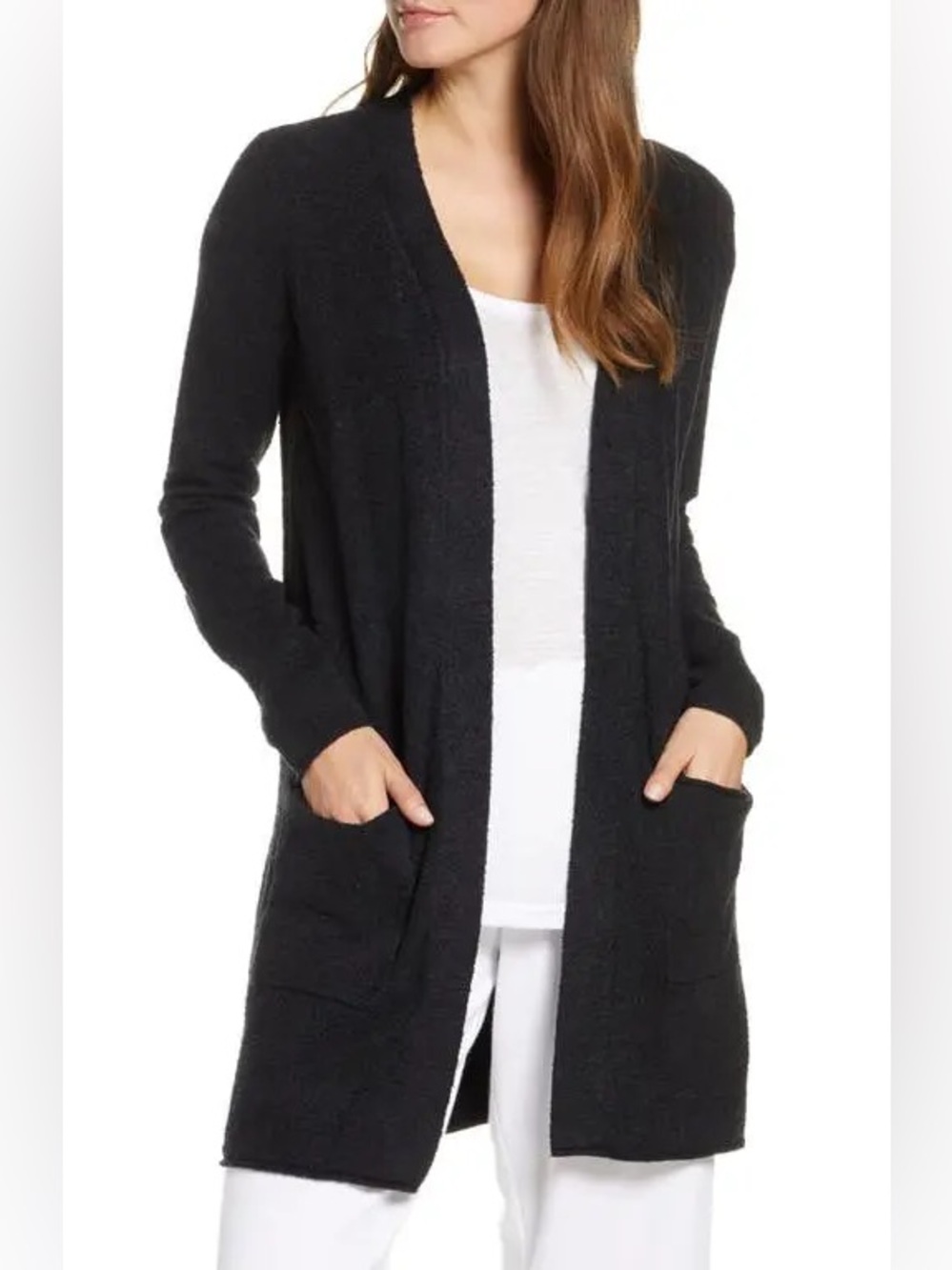 Barefoot Dreams CozyChic Ultra Lite Cardigan with Pockets in Black
